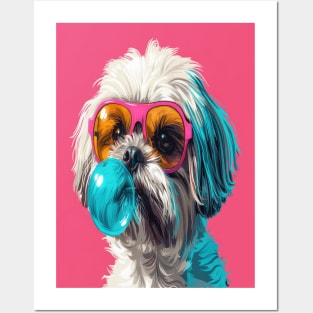 Pop Art Pooch: A Shaggy Dog's Bubble Gum Fun Posters and Art